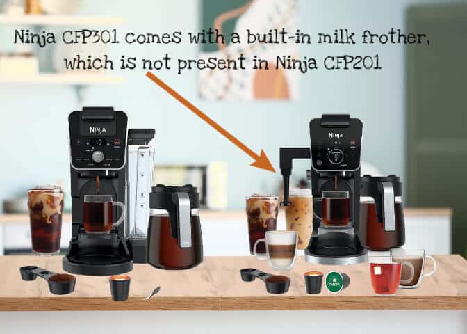 Ninja DualBrew Vs DualBrew Pro built in milk frother difference